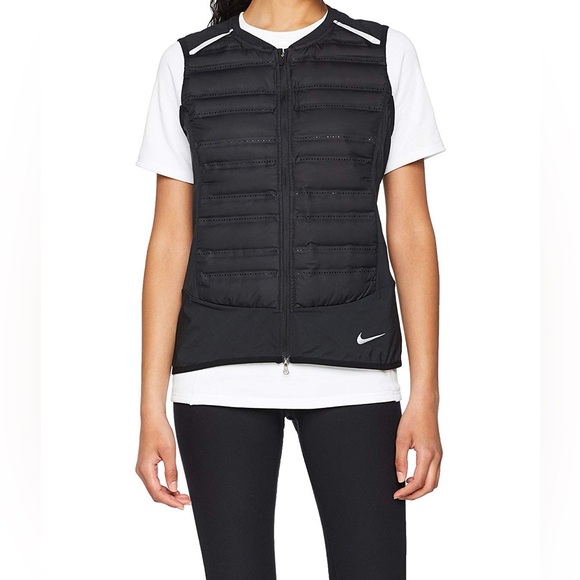 {Nike Running} "Aerosoft" Lightweight Packable Cold Weather Jacket Vest - Picture 1 of 6